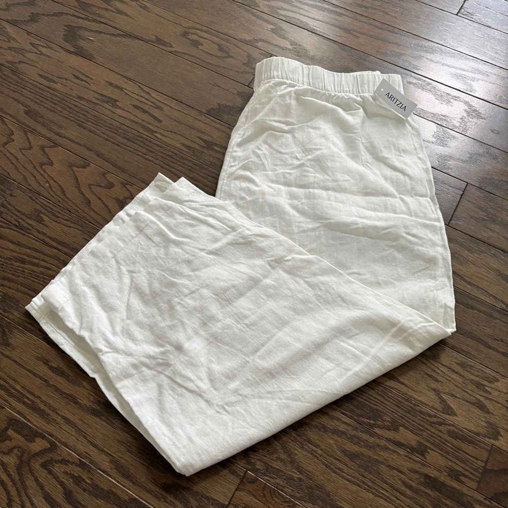 Aritzia Sontag Linen Cropped Pant Babaton The Group Pants XL NEW NWT - Picture 3 of 13